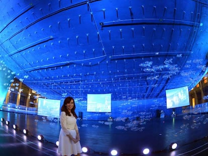 Cristina Fern&aacute;ndez inaugura el Centro Cultural N&eacute;stor Kirchner, el 21 de mayo de 2015.