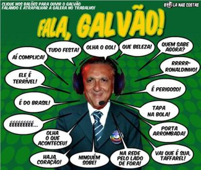 La TV Globo contestó de manera divertida el pedido de los aficionados  y creo un videojuego con las frases más populares del comentarista deportivo
