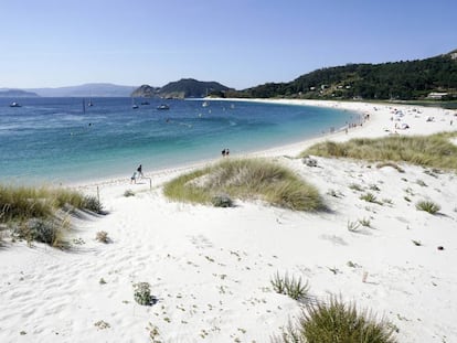 La playa de Rodas, en las islas Cíes (Pontevedra).