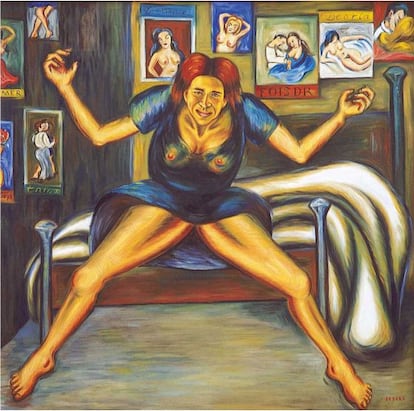 'Esquizofrenia en el manicomio' (1940), obra de Débora Arango expuesta en le Museo de Arte Moderno de Medellín.