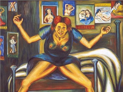 'Esquizofrenia en el manicomio' (1940), obra de Débora Arango expuesta en le Museo de Arte Moderno de Medellín.