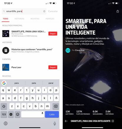 Añadir nuevas revistas a Flipboard