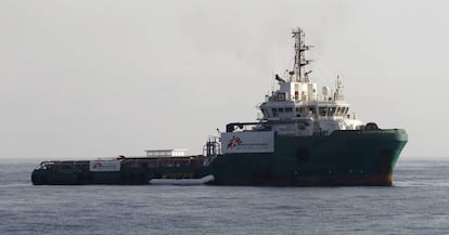 El barco Bourbon Argos, navegando cerca de Libia en agosto de 2015.