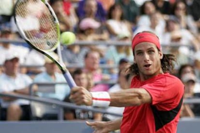 Feliciano López, durante el partido de ayer ante Ljubicic.