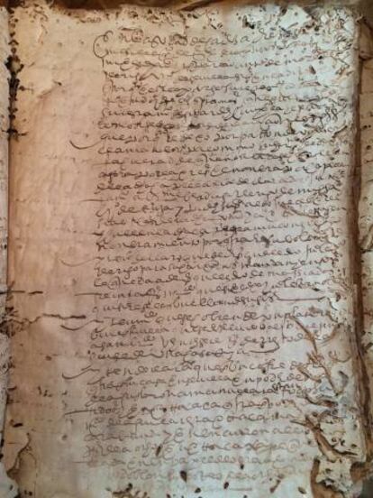 Un documento del archivo de Cádiz del siglo XVI