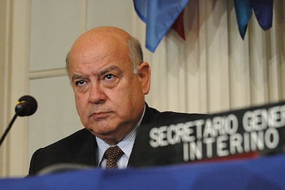 José Miguel Insulza, ayer en Washington.