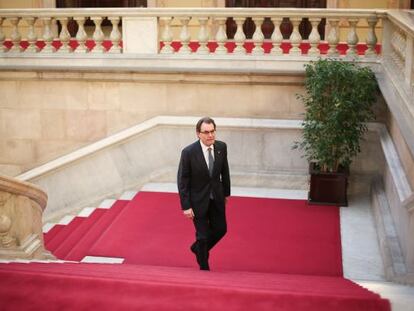 Artur Mas a su llegada al pleno sobre los Presupuestos.