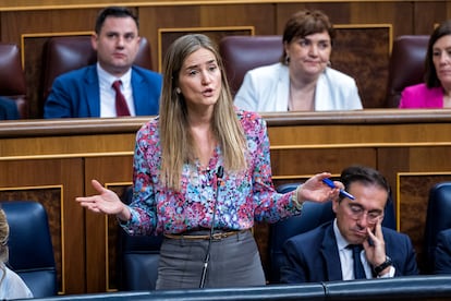 La vicepresidenta tercera y ministra para la Transición Ecológica, Sara Aagesen, este miércoles en el Congreso de los Diputados.