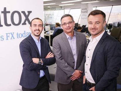 Antonio Rami, John Carbajal y Philippe Gelis, los fundadores de Kantox.