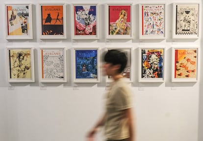 Varias de las portadas del proyecto 'The Sevillaner' que se exponen en la galería LAB Sevilla.