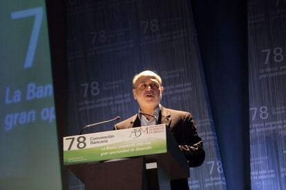 Bernanke, durante su intervenci&oacute;n en la Convenci&oacute;n Bancaria