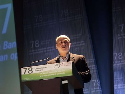 Bernanke, durante su intervenci&oacute;n en la Convenci&oacute;n Bancaria