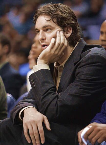 Pau Gasol, en la grada