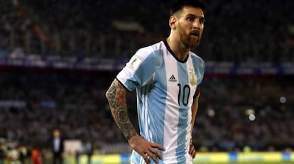 Messi, el jueves, en el Argentina-Chile de eliminatorias.