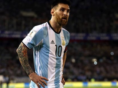 Messi, el jueves, en el Argentina-Chile de eliminatorias.