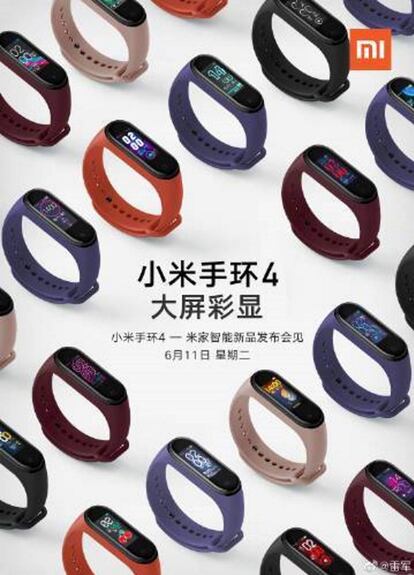 Póster oficial de Xiaomi Mi Band 4.