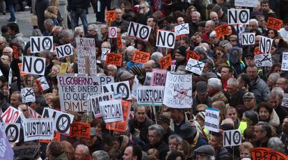 Manifestación de pensionistas en Madrid.