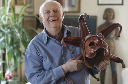 Dario Fo, premio Nobel de Literatura y autor teatral, entrevistado en 2008 en su casa de Milán (Italia).