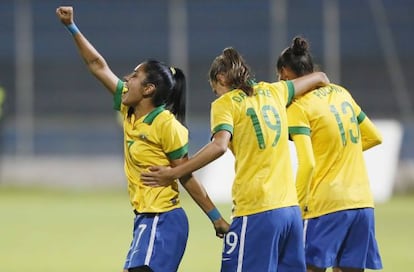 Jogadoras da sele&ccedil;&atilde;o brasileira.