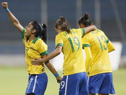 Jogadoras da sele&ccedil;&atilde;o brasileira.