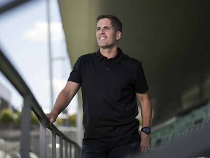 El seleccionador, Robert Moreno, en la Ciudad del Fútbol de Las Rozas.