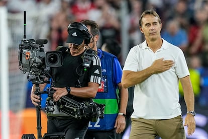 Lopetegui después del partido entre el Sevilla y el Dortmund.