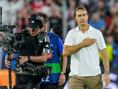 Lopetegui después del partido entre el Sevilla y el Dortmund.