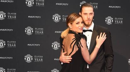 David De Gea y Edurne en la cena anual del Manchester United.