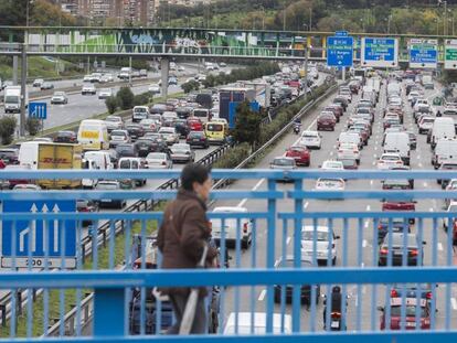 Atasco en la M-30.