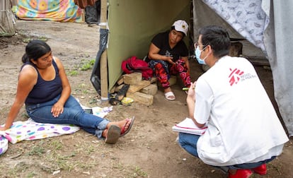 Actividades de promoción de la salud en el campamento de migrantes y solicitantes de asilo en Matamoros.