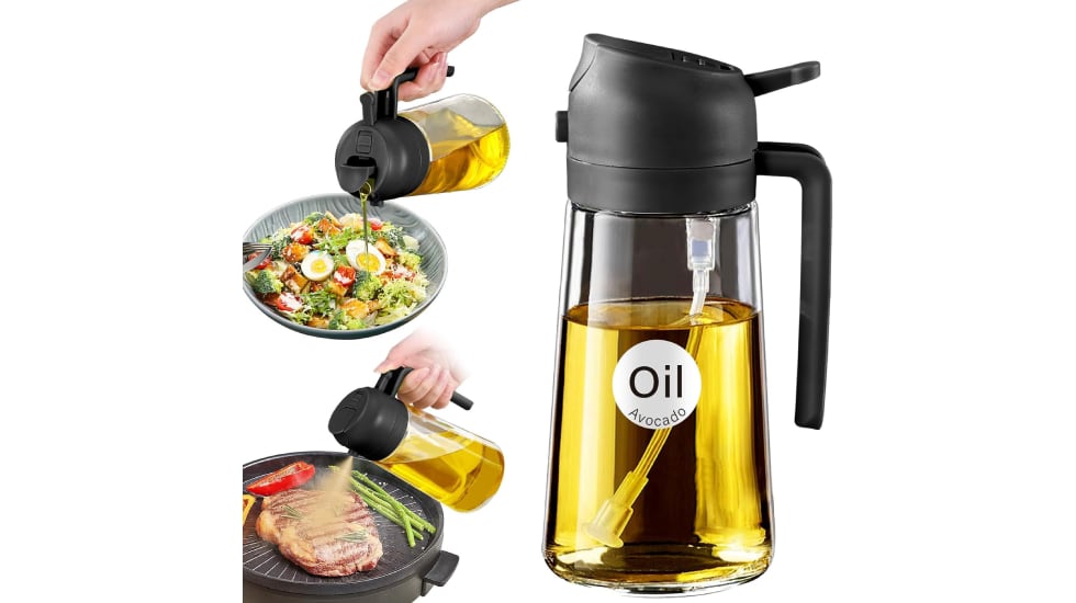 La aceitera en espray 2 en 1 top ventas que falta en tu cocina, ahora en oferta.