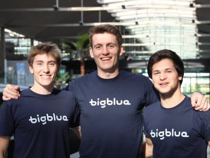 William Meunier, Tim Dumain y Mathias Griffe, fundadores de Bigblue. 