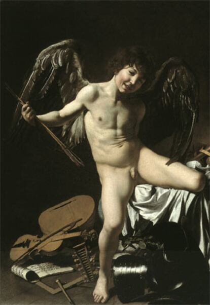 <i>Amor triunfante</i> (1602), de Caravaggio, procedente de la Gemaldegalerie de Berlín.