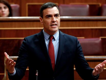 Prime Minister Pedro Sánchez in Congress on Wednesday.