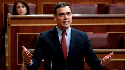 Prime Minister Pedro Sánchez in Congress on Wednesday.