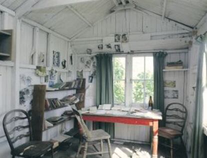 La casita frente al mar de Dylan Thomas en Laugharne.