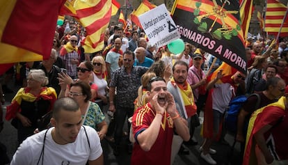 Manifestación a favor de la unidad de España en Barcelona.