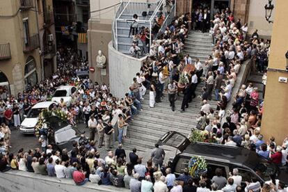 Imagen del funeral en Berga por el joven muerto durante las fiestas de la Patum.