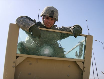 El sargento Jose Barco durante la guerra en Irak.
