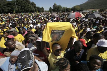 Acto en el aniversario de la liberación de Mandela cerca de la cárcel de Victor Verster, donde estuvo encerrado.