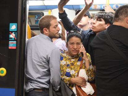 Aglomeraciones en Metro de Madrid durante los paros del jueves 23 de mayo.