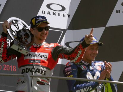 Jorge Lorenzo, el pasado domingo en el podio de Mugello.