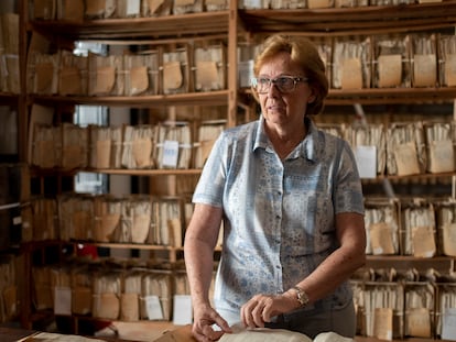 Liliane Dahlmann, la viuda de Luisa Isabel Álvarez de Toledo, fotografiada en Sanlúcar de Barrameda (Cádiz) en 2019.