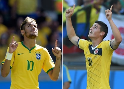 Neymar y James Rodr&iacute;guez.