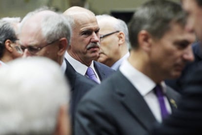 Yorgos Papandreu, al llegar a la cumbre europea.