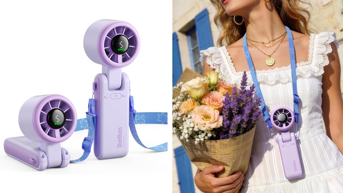 Mini portable travel fan with autonomy of up to 12 hours.