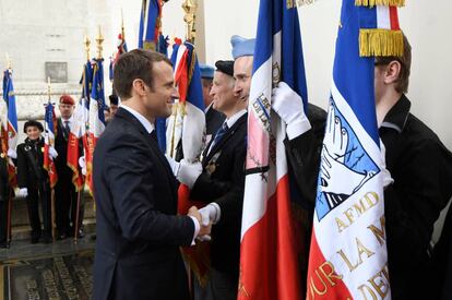 Macron, en su proclamación como jefe del Estado y de las Fuerzas Armadas.