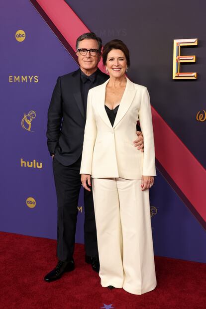 El presentador de televisión Stephen Colbert junto a su mujer Evelyn McGee-Colbert.