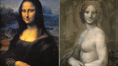 À esquerda, ‘Mona Lisa’. À direita, o rascunho que o Louvre está estudando, intitulado 'Monna Vanna'.