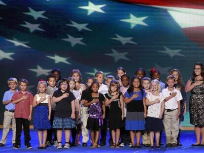 Alumnos de una escuela de Carolina del Norte, durante la Convenci&oacute;n Dem&oacute;crata de 2012.